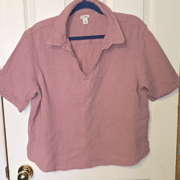 L.L. Bean Women's Mauve Button Down Shirt - Picture 2 of 5